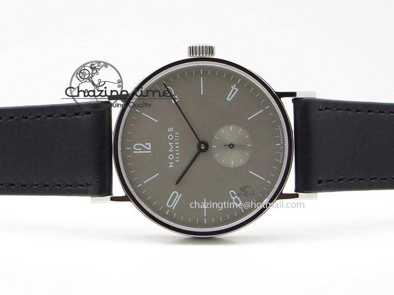 NewStyle Tangente SS Grey Dial On Black Leather Strap A 7645