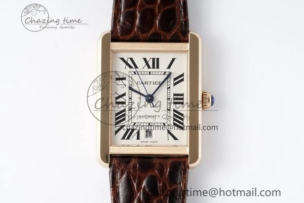 OdorResistant Tank 41 RG APSF 1:1 Best Edition White Dial on Brown Leather Strap MIYOTA 6051