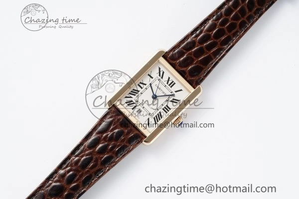 OdorResistant Tank 41 RG APSF 1:1 Best Edition White Dial on Brown Leather Strap MIYOTA 6051