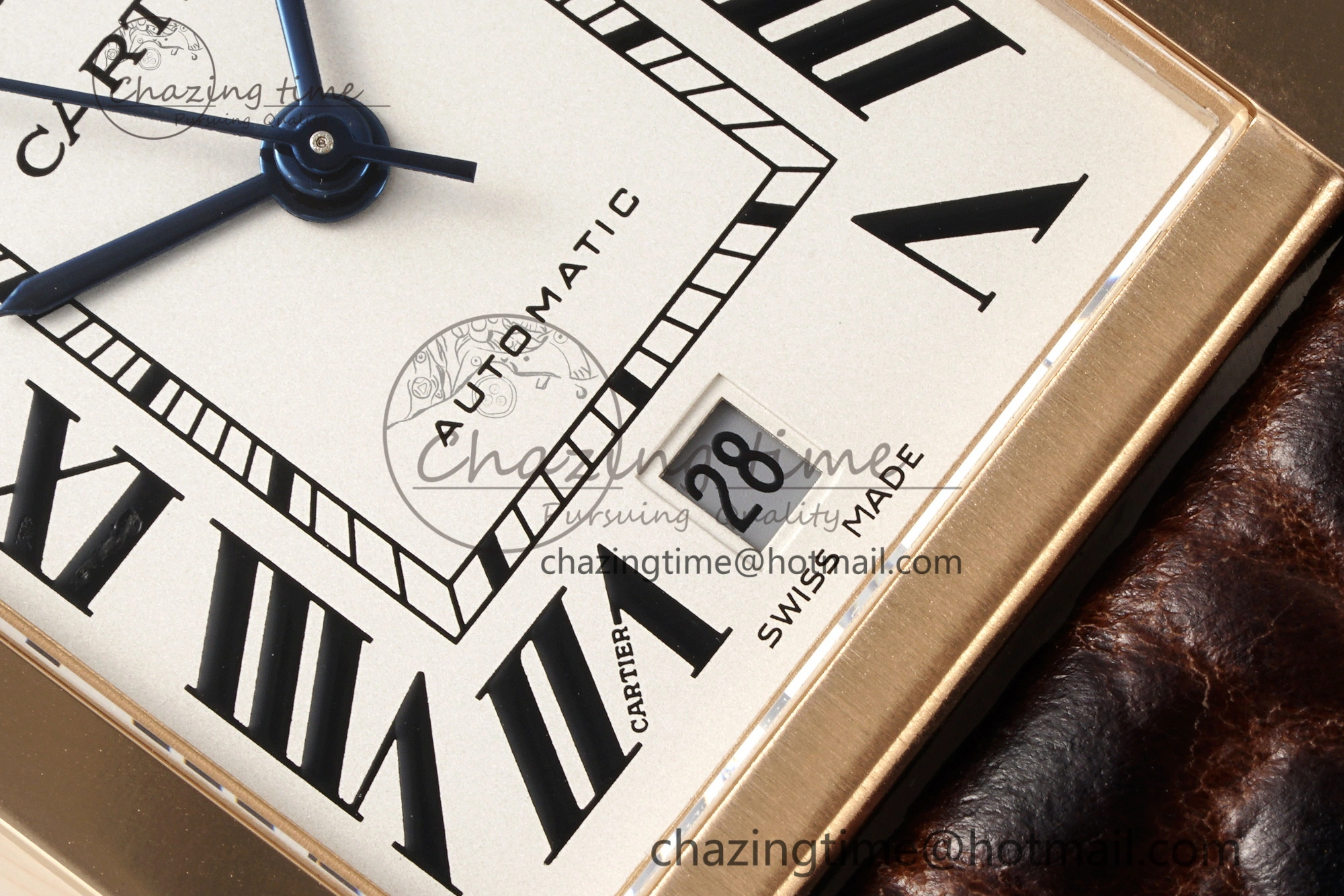 OdorResistant Tank 41 RG APSF 1:1 Best Edition White Dial on Brown Leather Strap MIYOTA 6051