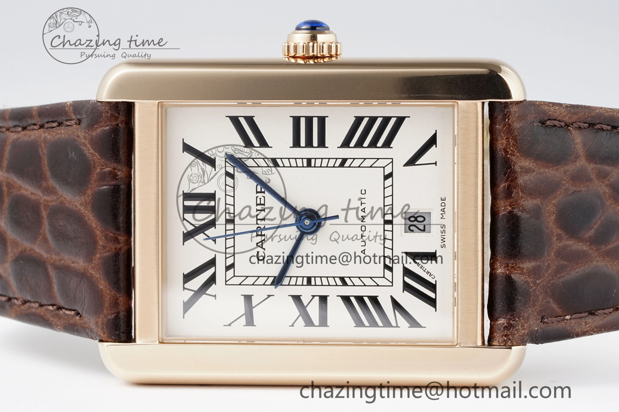 OdorResistant Tank 41 RG APSF 1:1 Best Edition White Dial on Brown Leather Strap MIYOTA 6051