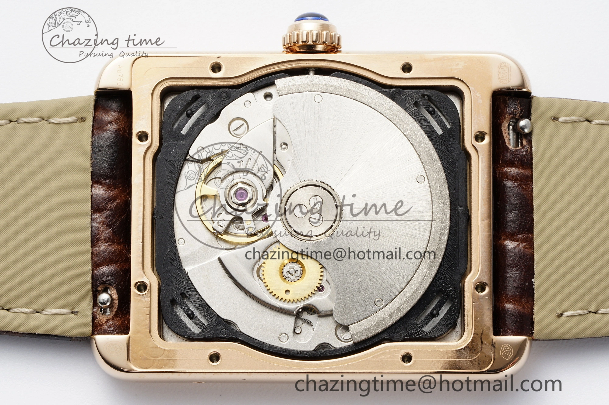 OdorResistant Tank 41 RG APSF 1:1 Best Edition White Dial on Brown Leather Strap MIYOTA 6051