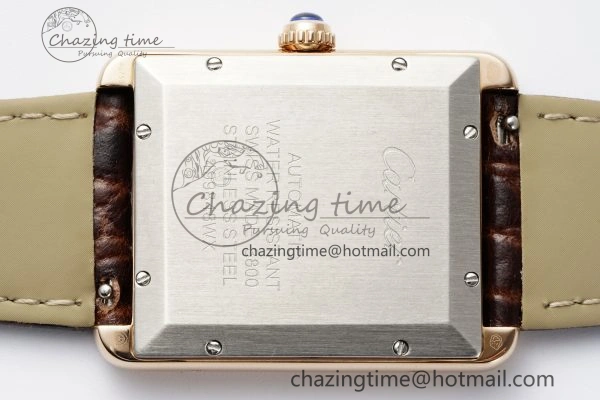 OdorResistant Tank 41 RG APSF 1:1 Best Edition White Dial on Brown Leather Strap MIYOTA 6051