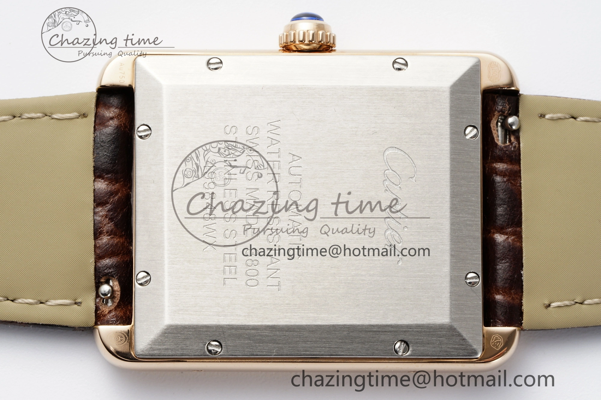 OdorResistant Tank 41 RG APSF 1:1 Best Edition White Dial on Brown Leather Strap MIYOTA 6051