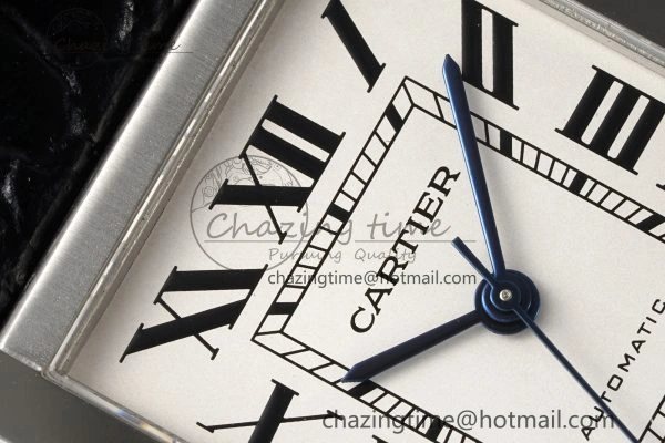 Tank 41 SS APSF 1:1 Best Edition White Dial on Black Croco Leather Strap MIYOTA SoftTouch 6053