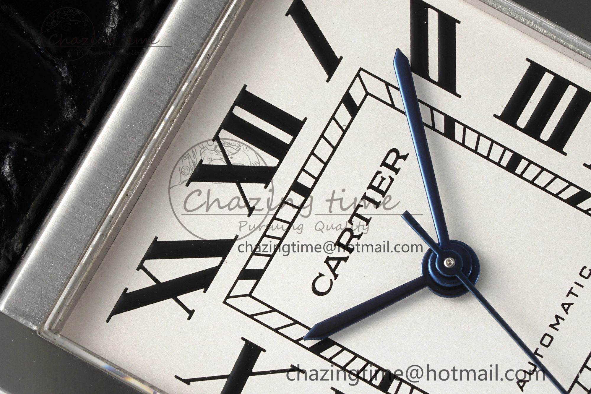 Tank 41 SS APSF 1:1 Best Edition White Dial on Black Croco Leather Strap MIYOTA SoftTouch 6053