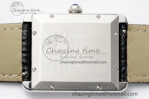 Tank 41 SS APSF 1:1 Best Edition White Dial on Black Croco Leather Strap MIYOTA SoftTouch 6053
