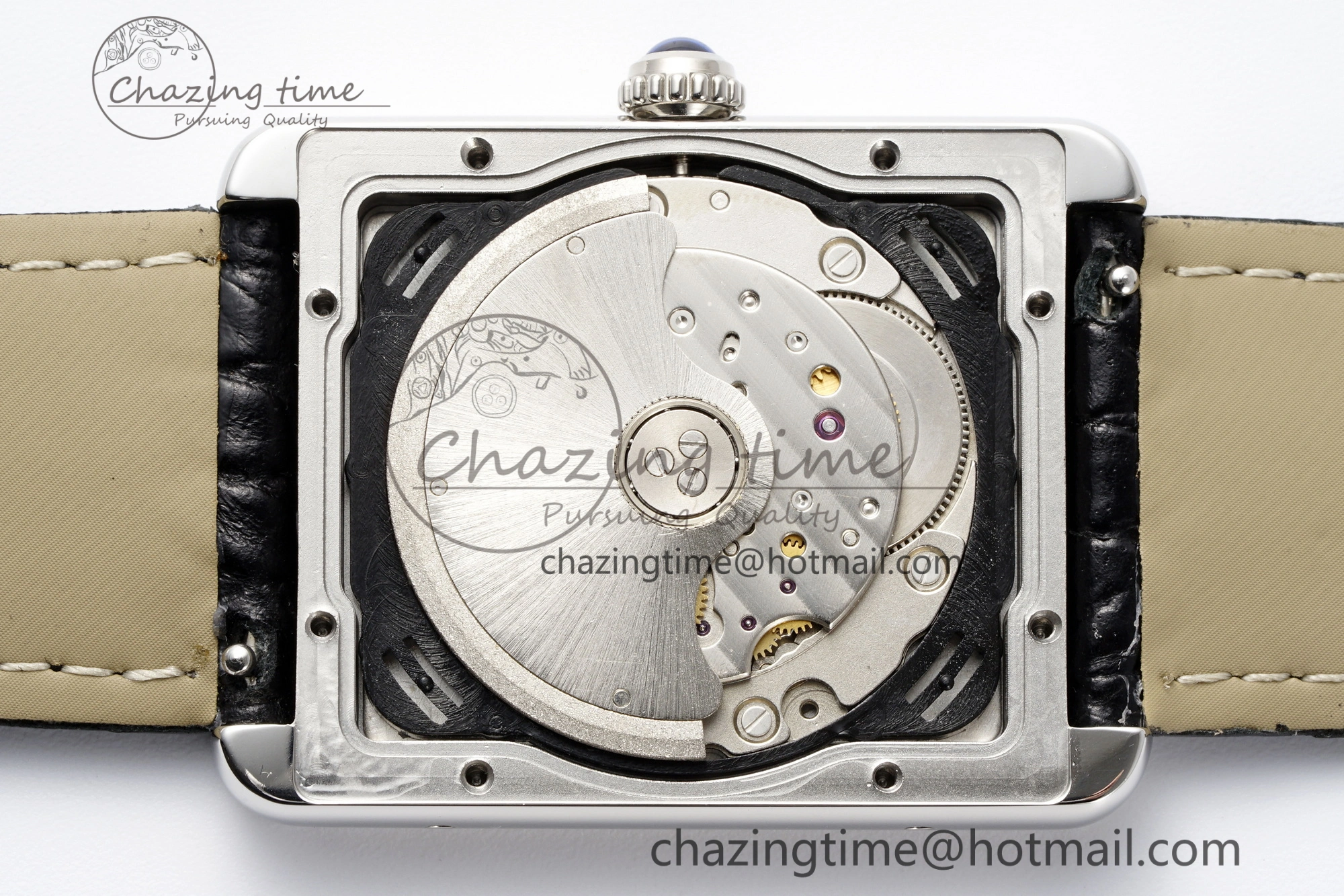 Tank 41 SS APSF 1:1 Best Edition White Dial on Black Croco Leather Strap MIYOTA SoftTouch 6053