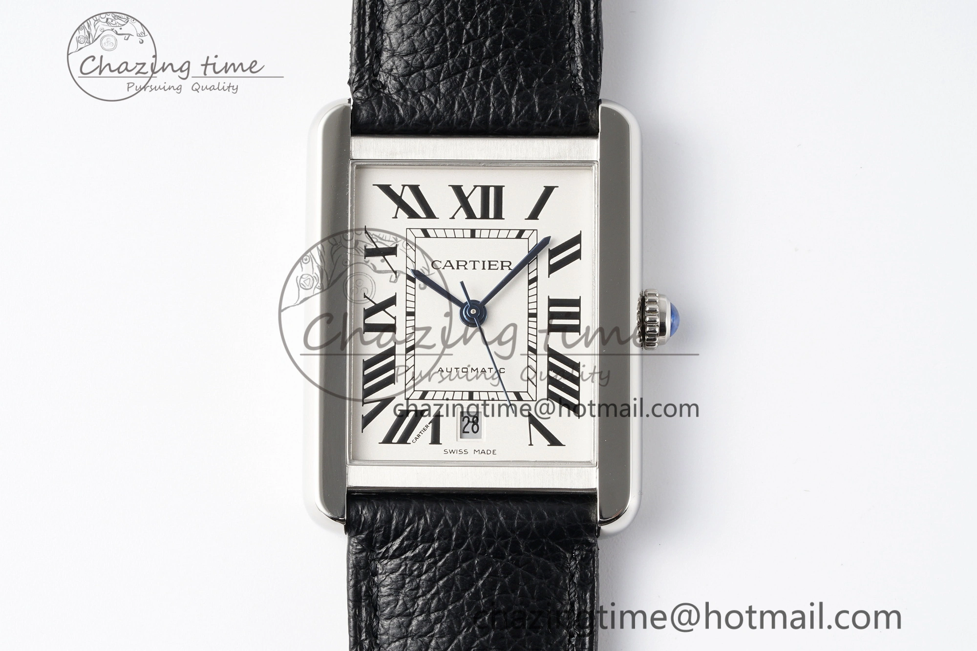 Tank 41 SS APSF 1:1 Best Edition White Dial on Black Leather Strap MIYOTA Modern 6052