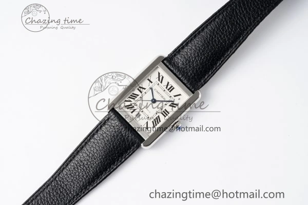 Tank 41 SS APSF 1:1 Best Edition White Dial on Black Leather Strap MIYOTA Modern 6052