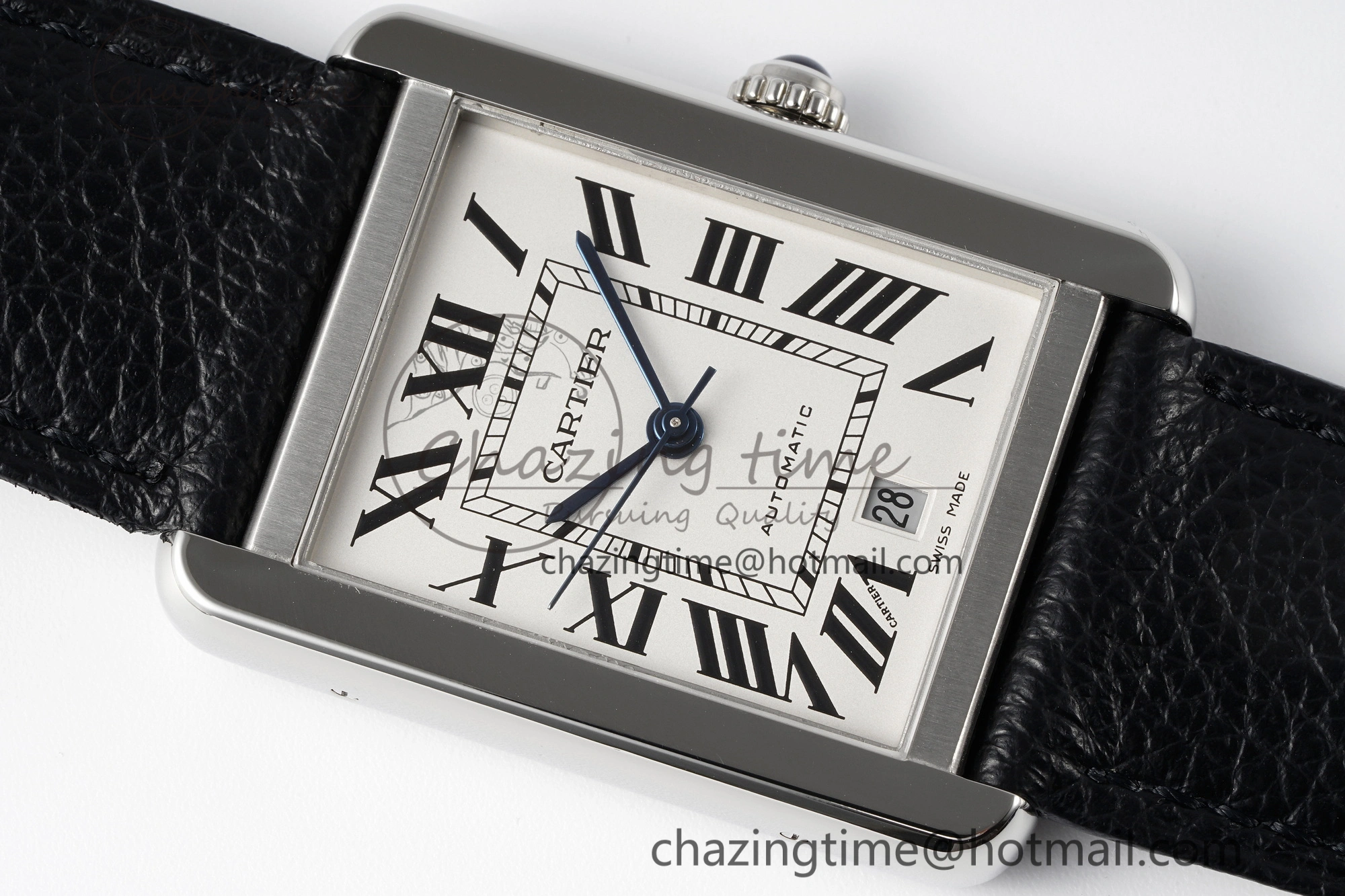 Tank 41 SS APSF 1:1 Best Edition White Dial on Black Leather Strap MIYOTA Modern 6052