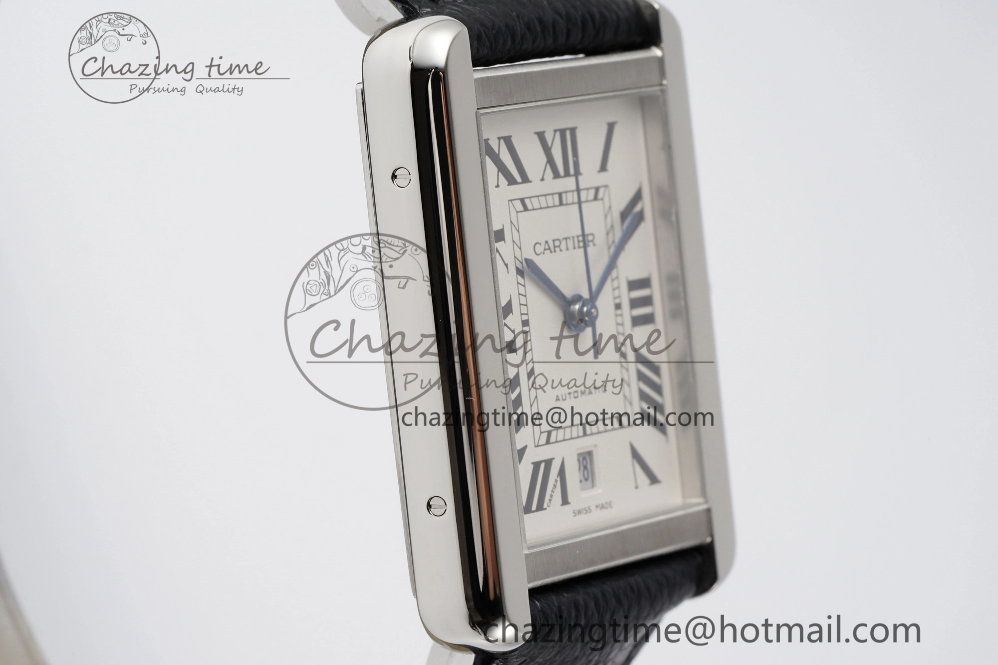 Tank 41 SS APSF 1:1 Best Edition White Dial on Black Leather Strap MIYOTA Modern 6052
