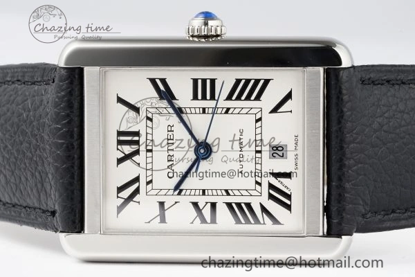 Tank 41 SS APSF 1:1 Best Edition White Dial on Black Leather Strap MIYOTA Modern 6052