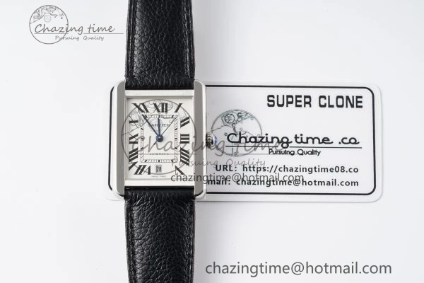 Tank 41 SS APSF 1:1 Best Edition White Dial on Black Leather Strap MIYOTA Modern 6052