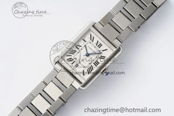 Durable Tank 41 SS APSF 1:1 Best Edition White Dial on SS Bracelet MIYOTA 6050