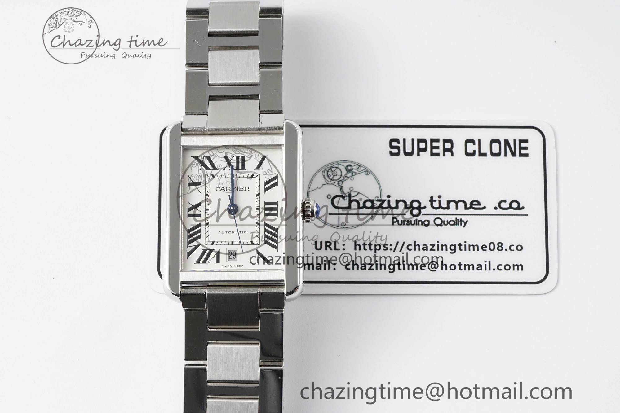 Durable Tank 41 SS APSF 1:1 Best Edition White Dial on SS Bracelet MIYOTA 6050