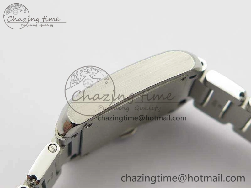 Tank Anglaise Ladies SS GSF 1:1 Best Edition White Dial On SS Bracelet Quartz Timeless 10743