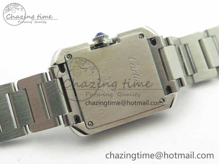 Tank Anglaise Ladies SS GSF 1:1 Best Edition White Dial On SS Bracelet Quartz Timeless 10743