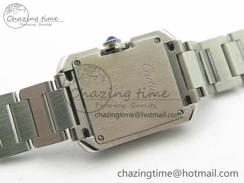 Tank Anglaise Ladies SS GSF 1:1 Best Edition White Dial On SS Bracelet Quartz Timeless 10743