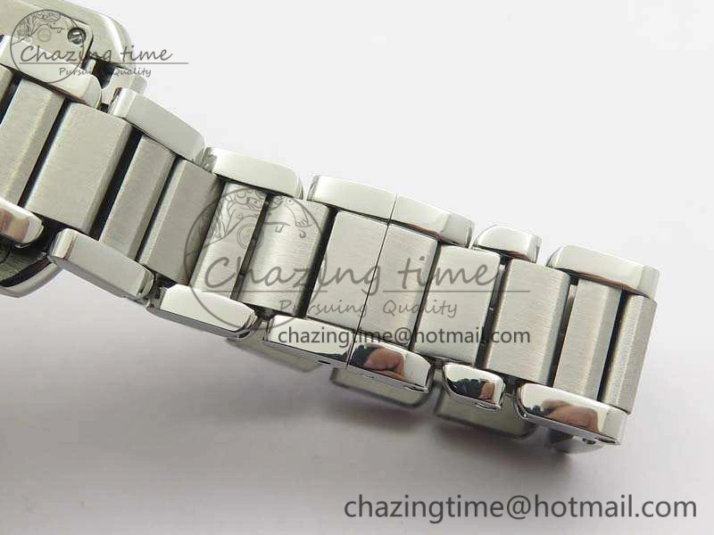 Tank Anglaise Ladies SS GSF 1:1 Best Edition White Dial On SS Bracelet Quartz Timeless 10743
