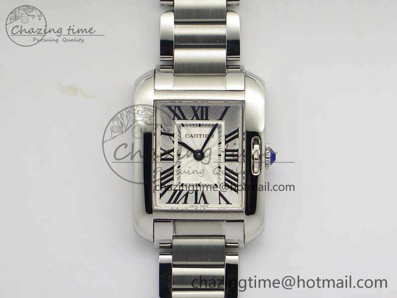 Tank Anglaise Ladies SS GSF 1:1 Best Edition White Dial On SS Bracelet Quartz Timeless 10743