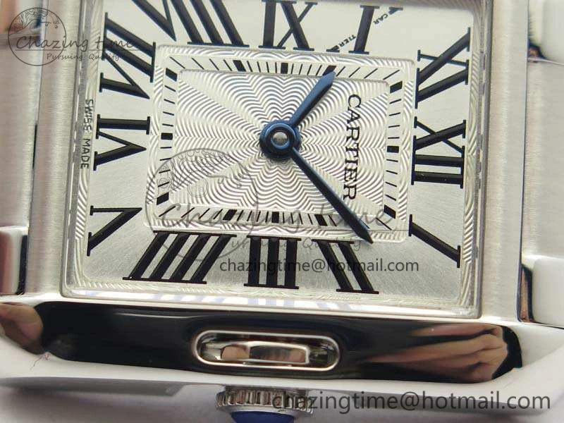 Tank Anglaise Ladies SS GSF 1:1 Best Edition White Dial On SS Bracelet Quartz Timeless 10743
