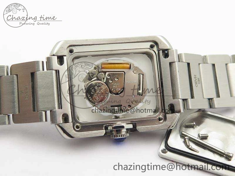 Tank Anglaise Ladies SS GSF 1:1 Best Edition White Dial On SS Bracelet Quartz Timeless 10743