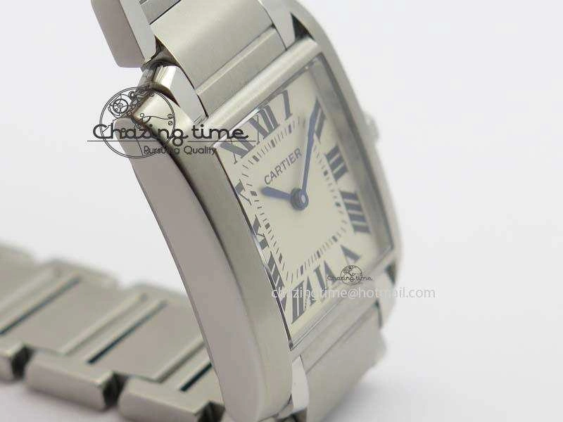 ZeroBulk Tank Francaise 30mm Ladies SS TW 1:1 Best Edition White Dial On SS Bracelet Ronda Quartz 6326