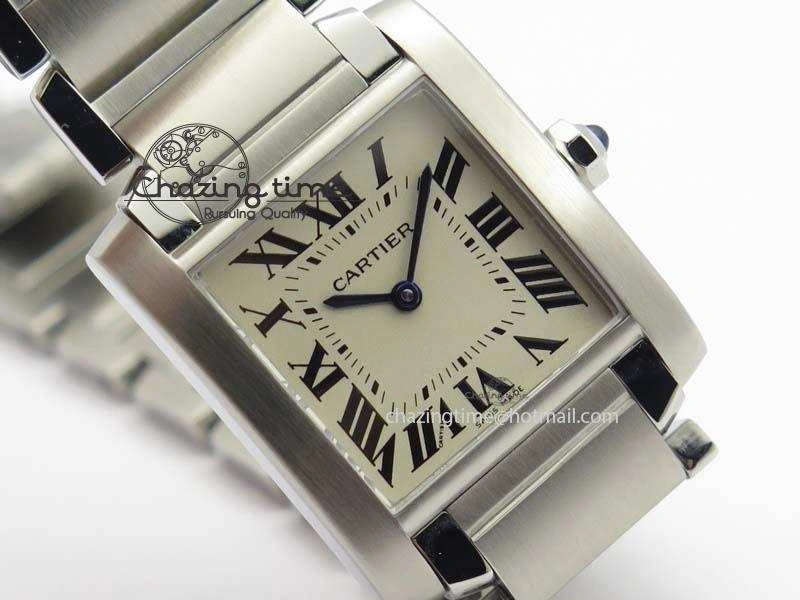 ZeroBulk Tank Francaise 30mm Ladies SS TW 1:1 Best Edition White Dial On SS Bracelet Ronda Quartz 6326
