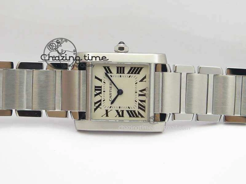 ZeroBulk Tank Francaise 30mm Ladies SS TW 1:1 Best Edition White Dial On SS Bracelet Ronda Quartz 6326