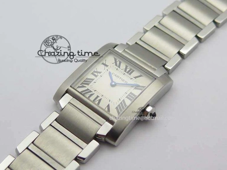 ZeroBulk Tank Francaise 30mm Ladies SS TW 1:1 Best Edition White Dial On SS Bracelet Ronda Quartz 6326