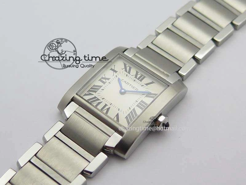 ZeroBulk Tank Francaise 30mm Ladies SS TW 1:1 Best Edition White Dial On SS Bracelet Ronda Quartz 6326