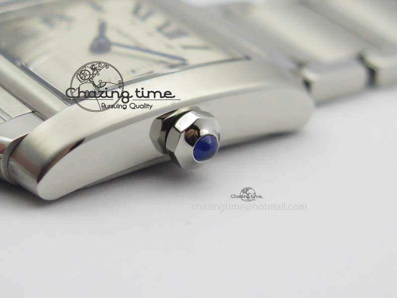 ZeroBulk Tank Francaise 30mm Ladies SS TW 1:1 Best Edition White Dial On SS Bracelet Ronda Quartz 6326