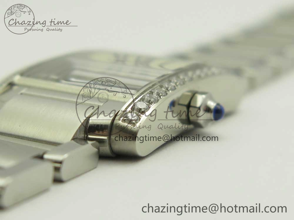 Tank Francaise Ladies 25mm Dia Bezel SS 8848F 1:1 Best Edition Ivory Dial on SS Bracelet Ronda Quartz StreetReady 10642