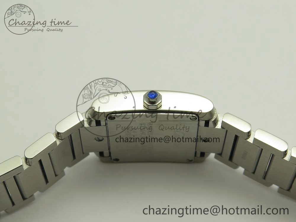 Tank Francaise Ladies 25mm Dia Bezel SS 8848F 1:1 Best Edition Ivory Dial on SS Bracelet Ronda Quartz StreetReady 10642