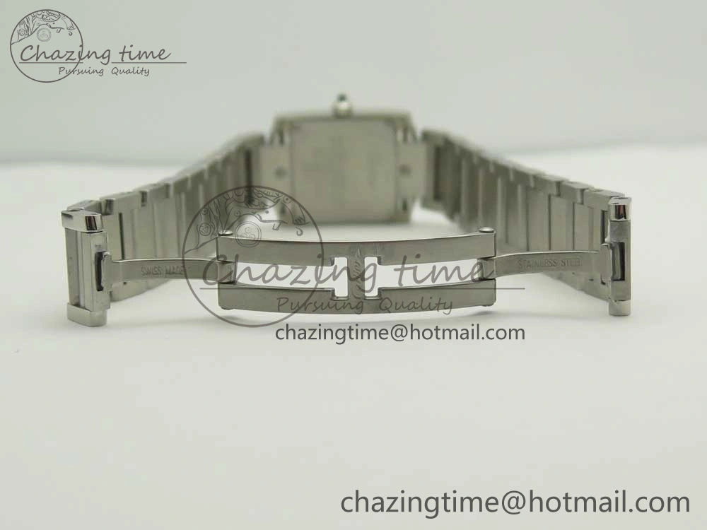 Tank Francaise Ladies 25mm Dia Bezel SS 8848F 1:1 Best Edition Ivory Dial on SS Bracelet Ronda Quartz StreetReady 10642