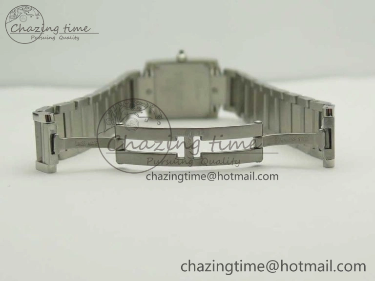 ZeroBulk Tank Francaise Ladies 25mm SS 8848F 1:1 Best Edition Pink Dial on SS Bracelet Ronda Quartz 10639