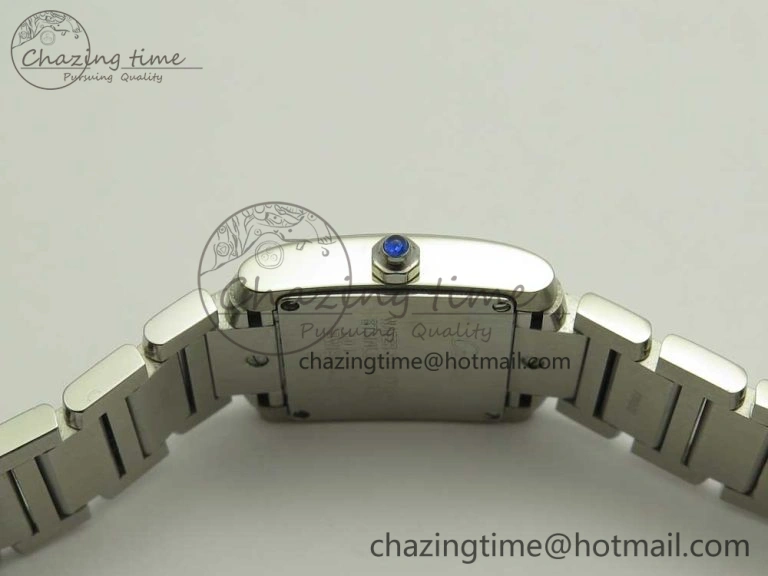 ZeroBulk Tank Francaise Ladies 25mm SS 8848F 1:1 Best Edition Pink Dial on SS Bracelet Ronda Quartz 10639