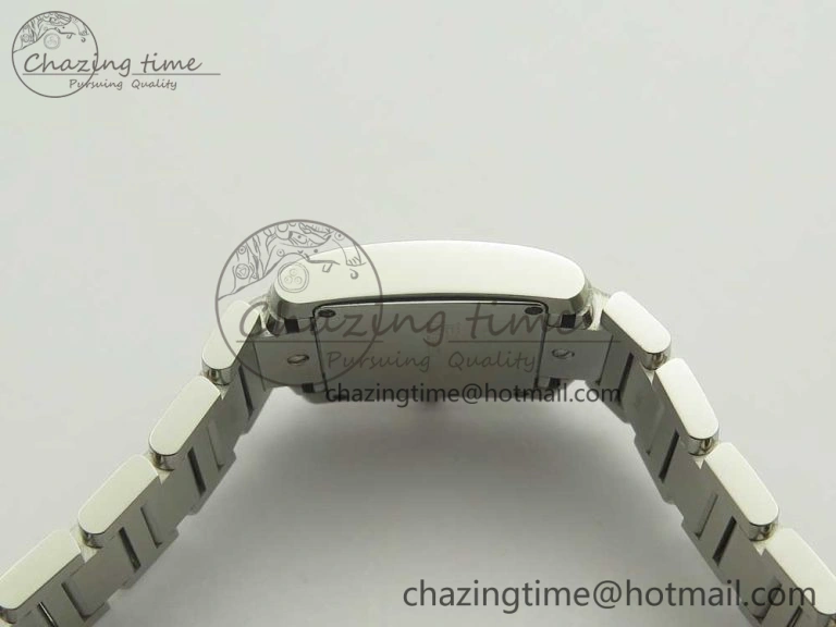 Tank Francaise Ladies 25mm SS 8848F 1:1 Best Edition White Dial Diamond Markers on SS Bracelet Ronda Quartz Elegant 6175