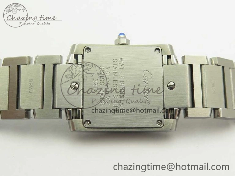 Tank Francaise Ladies 25mm SS 8848F 1:1 Best Edition White Dial Diamond Markers on SS Bracelet Ronda Quartz Elegant 6175