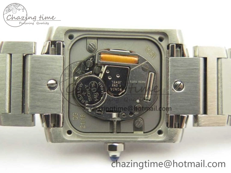 Tank Francaise Ladies 25mm SS 8848F 1:1 Best Edition White Dial Diamond Markers on SS Bracelet Ronda Quartz Elegant 6175