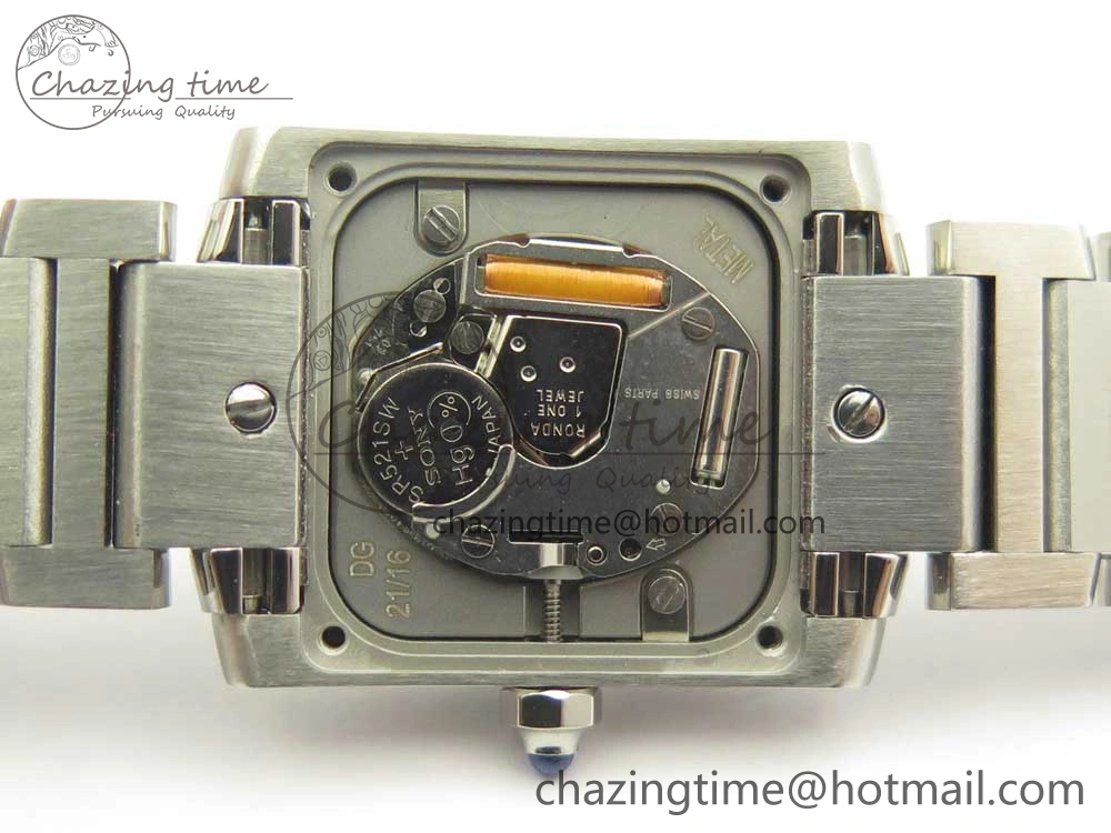Tank Francaise Ladies 25mm SS 8848F 1:1 Best Edition White Dial Diamond Markers on SS Bracelet Ronda Quartz Elegant 6175