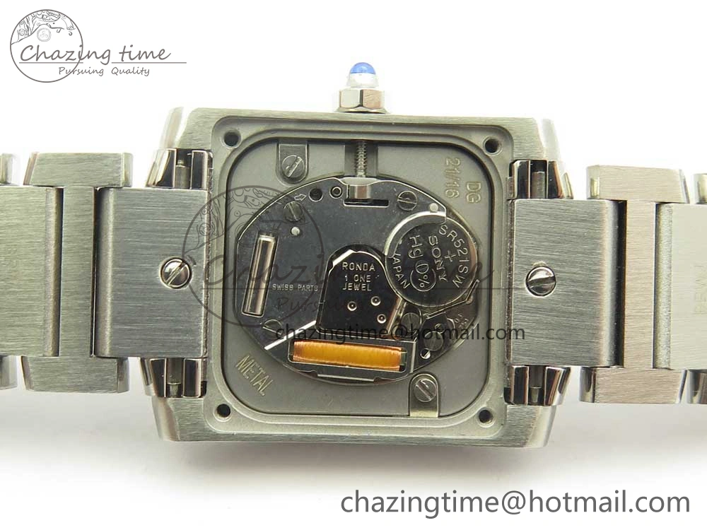 Tank Francaise Ladies 25mm SS 8848F 1:1 Best Edition White Dial Diamond Markers on SS Bracelet Ronda Quartz Elegant 6175