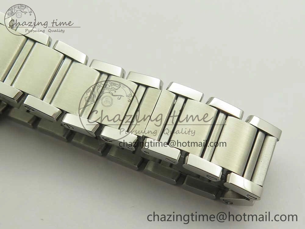TravelReady Tank Francaise Ladies 25mm SS 8848F 1:1 Best Edition White Dial on SS Bracelet Ronda Quartz 6176