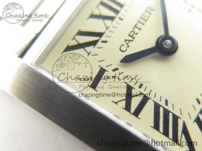 TravelReady Tank Francaise Ladies 25mm SS 8848F 1:1 Best Edition White Dial on SS Bracelet Ronda Quartz 6176