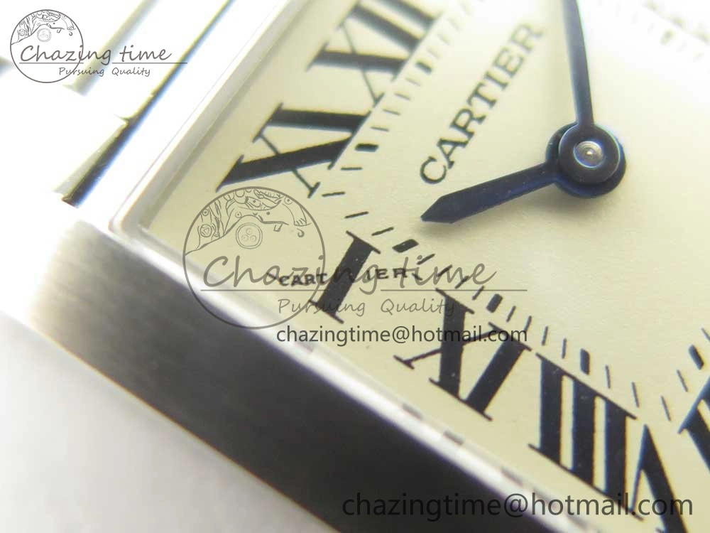 TravelReady Tank Francaise Ladies 25mm SS 8848F 1:1 Best Edition White Dial on SS Bracelet Ronda Quartz 6176