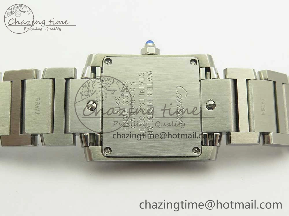 TravelReady Tank Francaise Ladies 25mm SS 8848F 1:1 Best Edition White Dial on SS Bracelet Ronda Quartz 6176