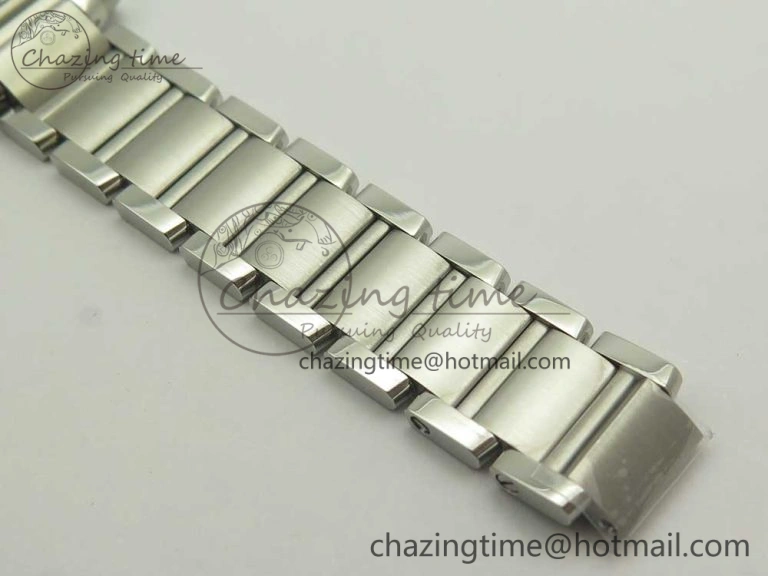 TravelReady Tank Francaise Ladies 25mm SS 8848F 1:1 Best Edition White Dial on SS Bracelet Ronda Quartz 6176