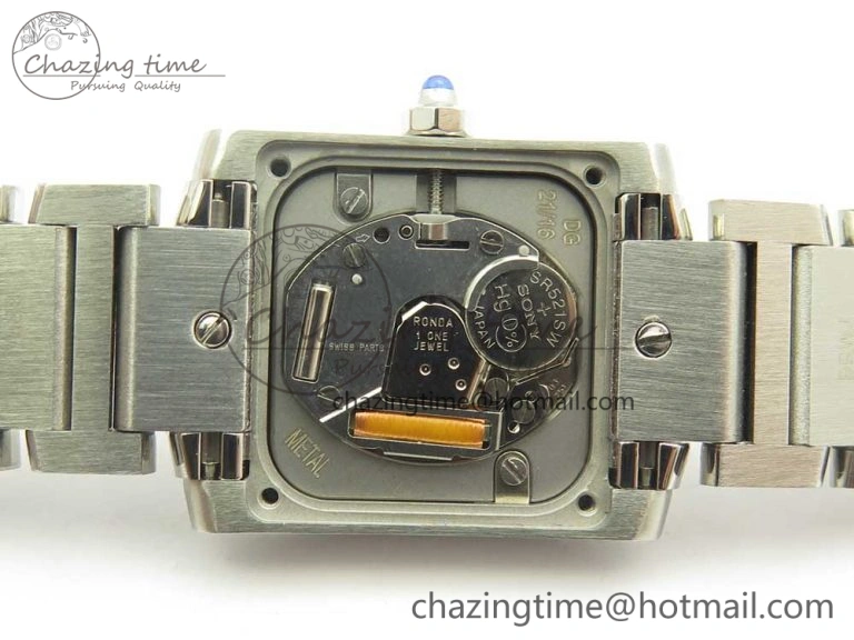 TravelReady Tank Francaise Ladies 25mm SS 8848F 1:1 Best Edition White Dial on SS Bracelet Ronda Quartz 6176