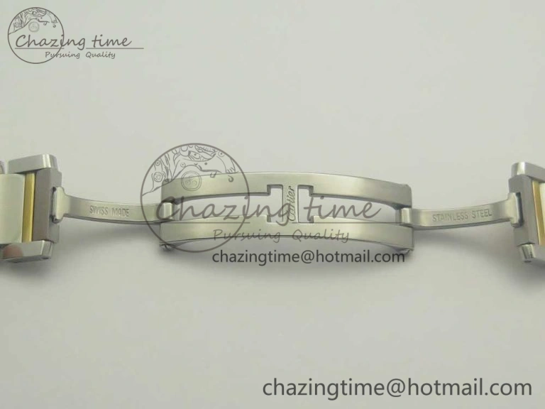 NewStyle Tank Francaise Ladies 25mm SS YG 8848F 1:1 Best Edition Ivory Dial on SS YG Bracelet Ronda Quartz 10641